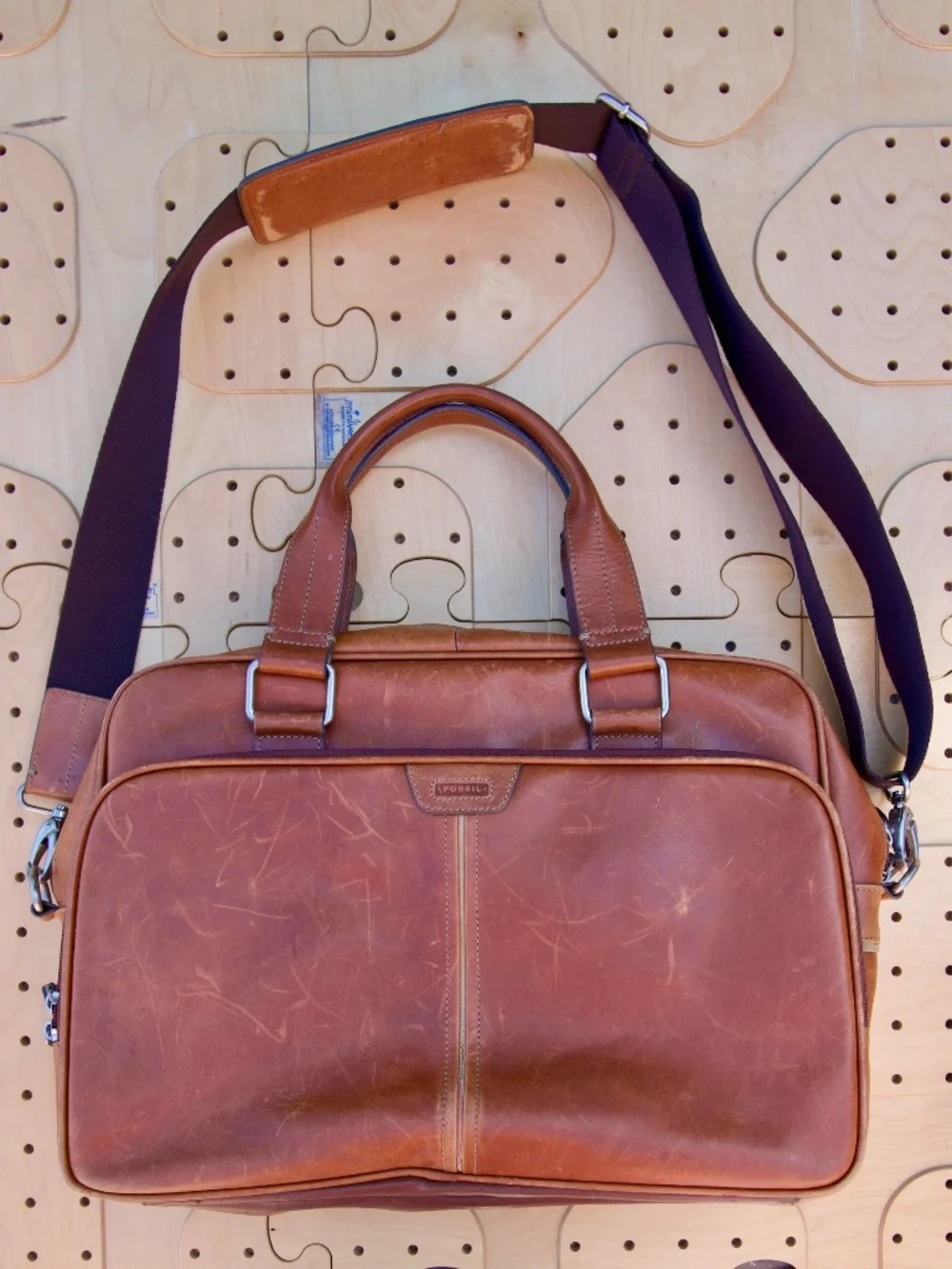 Fossil 100% Leather Trent Laptop Briefcase
